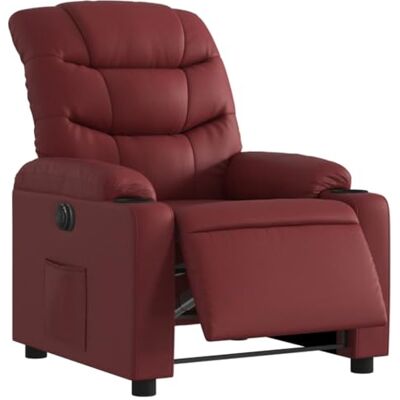 vidaXL Fauteuil Inclinable Électrique, Chaise de Relaxation avec Dossier, Siège avec Accoudoirs Salon, Moderne, Rouge Bordeaux Similicuir - Publicité vidaXL Fauteuil Inclinable Électrique, Chaise de Relaxation avec Dossier, Siège avec Accoudoirs Salon, Moderne, Rouge Bordeaux Similicuir - Publicité