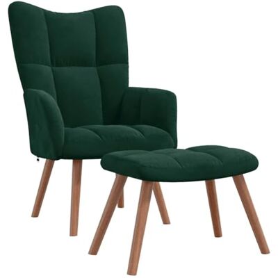 vidaXL Chaise de Relaxation avec Repose-Pied Fauteuil de Détente Siège de Relaxation Chaise de Détente Salon Salle de Séjour Vert Foncé Velours - Publicité vidaXL Chaise de Relaxation avec Repose-Pied Fauteuil de Détente Siège de Relaxation Chaise de Détente Salon Salle de Séjour Vert Foncé Velours - Publicité