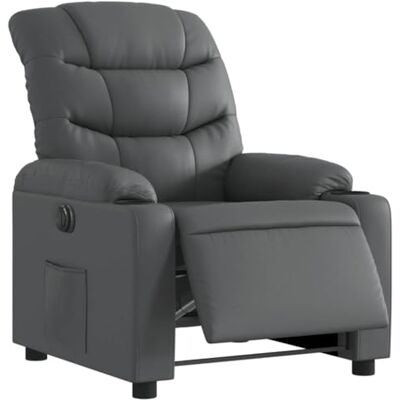 vidaXL Fauteuil Inclinable Électrique, Chaise de Relaxation avec Dossier, Siège avec Accoudoirs, Fauteuil TV de Salon, Moderne, Gris Similicuir - Publicité vidaXL Fauteuil Inclinable Électrique, Chaise de Relaxation avec Dossier, Siège avec Accoudoirs, Fauteuil TV de Salon, Moderne, Gris Similicuir - Publicité
