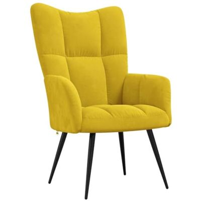 vidaXL Chaise de relaxation Jaune moutarde Velours - Publicité vidaXL Chaise de relaxation Jaune moutarde Velours - Publicité