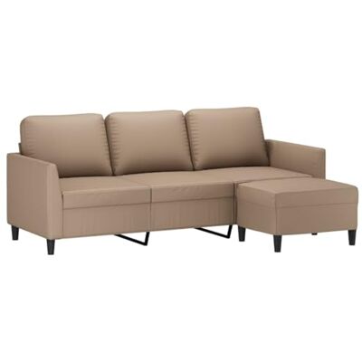 vidaXL Canapé à 3 Places avec Repose-Pieds Cappuccino 180cm Similicuir, canapé, canapé avec Repose-Pieds, canapé Trois Places, canapé 3 Places - Publicité vidaXL Canapé à 3 Places avec Repose-Pieds Cappuccino 180cm Similicuir, canapé, canapé avec Repose-Pieds, canapé Trois Places, canapé 3 Places - Publicité
