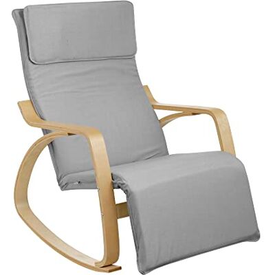 BARONI HOME Sedia a Dondolo – bras en bois – tissu – Chaise berçante - Publicité BARONI HOME Sedia a Dondolo – bras en bois – tissu – Chaise berçante - Publicité