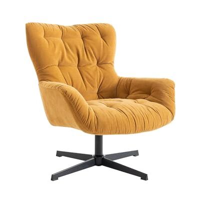 Unique Fauteuil pivotant en Tissu Jaune Ophelie - Publicité Unique Fauteuil pivotant en Tissu Jaune Ophelie - Publicité