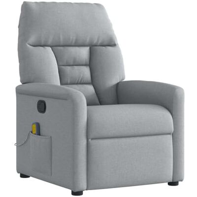 vidaXL Fauteuil de Massage inclinable Gris Clair Tissu, Fauteuil de Massage, Fauteuil, Fauteuil canapé, Fauteuil de Bureau de Massage - Publicité vidaXL Fauteuil de Massage inclinable Gris Clair Tissu, Fauteuil de Massage, Fauteuil, Fauteuil canapé, Fauteuil de Bureau de Massage - Publicité