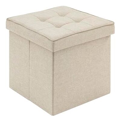 WOLTU Tabouret Pouf de Rangement en Lin, Coffre Repose-Pied Pliable 37,5x37,5x38cm, Beige - Publicité WOLTU Tabouret Pouf de Rangement en Lin, Coffre Repose-Pied Pliable 37,5x37,5x38cm, Beige - Publicité
