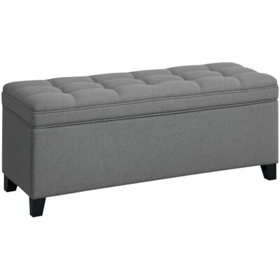 HOMCOM Banc de Rangement 112L Banquette Bout de Lit 120 x 40 x 48 cm Gris Coffre de Rangement, Siège Capitonné, Tissu de Lin, pour Salon Chambre Entrée - Publicité HOMCOM Banc de Rangement 112L Banquette Bout de Lit 120 x 40 x 48 cm Gris Coffre de Rangement, Siège Capitonné, Tissu de Lin, pour Salon Chambre Entrée - Publicité