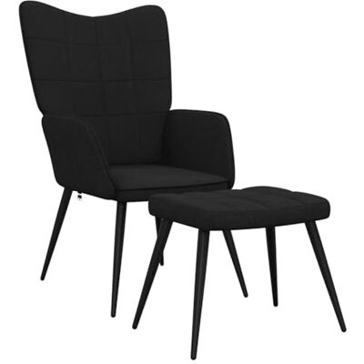 vidaXL Chaise de Relaxation et Tabouret Fauteuil avec Repose-Pied Chaise de Salon Salle de Séjour Maison Intérieur 61x70x96,5 cm Noir Tissu - Publicité vidaXL Chaise de Relaxation et Tabouret Fauteuil avec Repose-Pied Chaise de Salon Salle de Séjour Maison Intérieur 61x70x96,5 cm Noir Tissu - Publicité