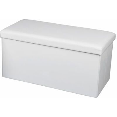 ECHTWERK Banc Pliable en Similicuir de Haute qualité, Pouf avec Fonction de Rangement, pour Salon/Chambre à Coucher, Charge maximale 300 kg, Blanc, 76 x 38 x 38 cm - Publicité ECHTWERK Banc Pliable en Similicuir de Haute qualité, Pouf avec Fonction de Rangement, pour Salon/Chambre à Coucher, Charge maximale 300 kg, Blanc, 76 x 38 x 38 cm - Publicité