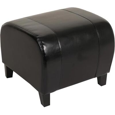 Mendler Tabouret Pouf Cuir EMMEN, 39x45x47cm Noir - Publicité Mendler Tabouret Pouf Cuir EMMEN, 39x45x47cm Noir - Publicité