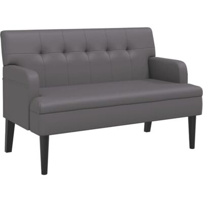 vidaXL Banc avec Dossier, Canapé avec Accoudoir, Banquette avec Pieds en Bois, Siège de Salon Salle de Séjour, Moderne, Gris Similicuir - Publicité vidaXL Banc avec Dossier, Canapé avec Accoudoir, Banquette avec Pieds en Bois, Siège de Salon Salle de Séjour, Moderne, Gris Similicuir - Publicité