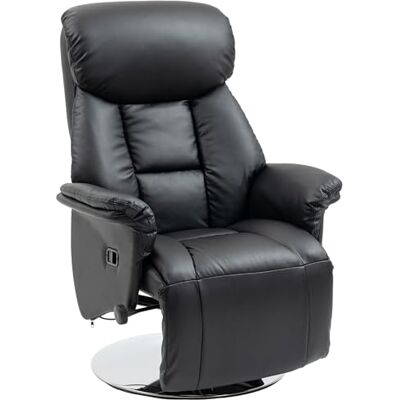 HOMCOM Fauteuil de Relaxation Fauteuil Relax de Salon inclinable pivotant Repose-Pied réglable accoudoirs, Chaise TV en Cuir synthétique, jusqu'à 150 kg, pour Salon, Chambre, Home cinéma, Noir - Publicité HOMCOM Fauteuil de Relaxation Fauteuil Relax de Salon inclinable pivotant Repose-Pied réglable accoudoirs, Chaise TV en Cuir synthétique, jusqu'à 150 kg, pour Salon, Chambre, Home cinéma, Noir - Publicité