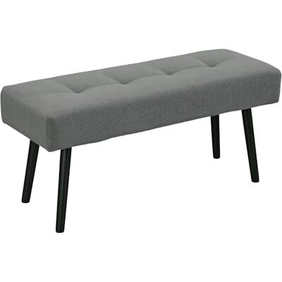 HOMCOM Banc Banquette Moderne Bout de lit rembourré en Velours côtelé et Pieds en Acier Noir, idéal pour entrée, Salon, Chambre, Charge 220 Kg, 100 x 36 x 45 cm, Gris - Publicité HOMCOM Banc Banquette Moderne Bout de lit rembourré en Velours côtelé et Pieds en Acier Noir, idéal pour entrée, Salon, Chambre, Charge 220 Kg, 100 x 36 x 45 cm, Gris - Publicité