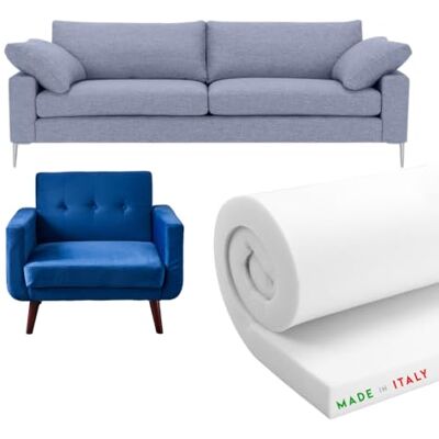 TENDAGGIMANIA Mousse de Rembourrage Haute Densité 18-25-30 – Plaque Mousse 200 x 100 cm – Épaisseur 1 – 10 cm – Pour assise canapé, coussin, matelas, dossier, bricolage (densité 25-épaisseur 5) - Publicité TENDAGGIMANIA Mousse de Rembourrage Haute Densité 18-25-30 – Plaque Mousse 200 x 100 cm – Épaisseur 1 – 10 cm – Pour assise canapé, coussin, matelas, dossier, bricolage (densité 25-épaisseur 5) - Publicité