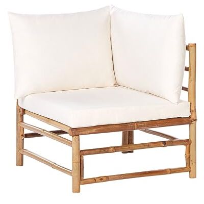 Beliani Fauteuil de Jardin d'angle en Bambou avec Coussin Extérieur sans Accoudoirs Blanc Cassé Cerreto - Publicité Beliani Fauteuil de Jardin d'angle en Bambou avec Coussin Extérieur sans Accoudoirs Blanc Cassé Cerreto - Publicité
