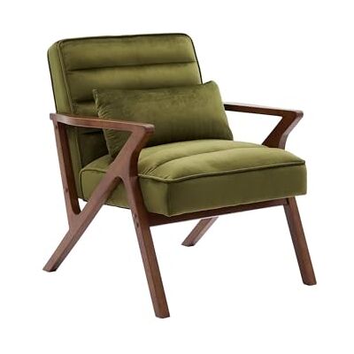 SWEEEK Fauteuil scandinave - Savane - Velours, Bois, 70.5x75x81 cm - Publicité SWEEEK Fauteuil scandinave - Savane - Velours, Bois, 70.5x75x81 cm - Publicité