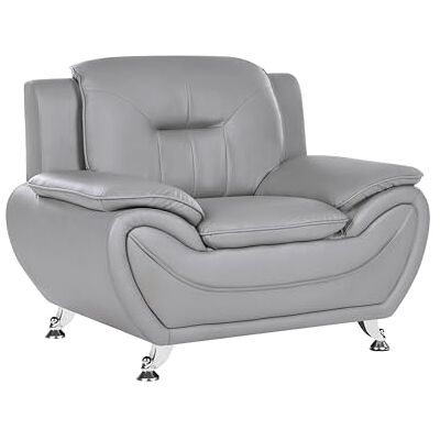 Beliani Fauteuil Moderne Glamour en Cuir PU Vegan Pieds Argentés Meuble de Salon Gris Leira - Publicité Beliani Fauteuil Moderne Glamour en Cuir PU Vegan Pieds Argentés Meuble de Salon Gris Leira - Publicité