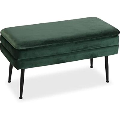 Versa Philadelphia Banquette Tabouret Banc Chaise Longue pour Le Salon Chambre Bureau, Coffre avec Espace de Rangement, Dimensions (H x l x L) 37,5 x 42 x 79,5 cm, Polyester et Bois, Couleur: Vert - Publicité Versa Philadelphia Banquette Tabouret Banc Chaise Longue pour Le Salon Chambre Bureau, Coffre avec Espace de Rangement, Dimensions (H x l x L) 37,5 x 42 x 79,5 cm, Polyester et Bois, Couleur: Vert - Publicité