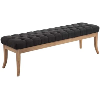 CLP Banquette Ramses en Tissu I Assise avec Coutures Décoratives Banc Design pour Cuisine ou Couloir I Pieds en Bois Antique Clair I Couleur:, Couleur:Gris foncé, Taille:150 cm - Publicité CLP Banquette Ramses en Tissu I Assise avec Coutures Décoratives Banc Design pour Cuisine ou Couloir I Pieds en Bois Antique Clair I Couleur:, Couleur:Gris foncé, Taille:150 cm - Publicité