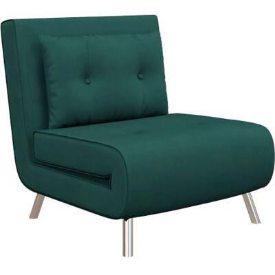 Homcom Fauteuil Vert Velours - Repose Relax - Publicité Homcom Fauteuil Vert Velours - Repose Relax - Publicité