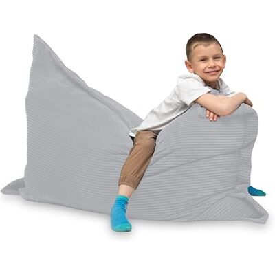 chilly pilley ® Pouf Géant L XL XXL Velours Côtelé Déhoussable Rembourré Doux Pouf Salon, Chambre, Enfants & Adultes 100x70 Argent - Publicité chilly pilley ® Pouf Géant L XL XXL Velours Côtelé Déhoussable Rembourré Doux Pouf Salon, Chambre, Enfants & Adultes 100x70 Argent - Publicité
