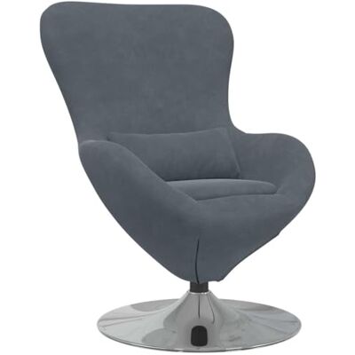 Fauteuil Oeuf en Velours Gris Foncé Vidaxl - Fauteuil - Publicité Fauteuil Oeuf en Velours Gris Foncé Vidaxl - Fauteuil - Publicité
