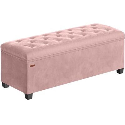 SONGMICS Tabouret de Rangement, Pouf, Repose-Pieds, 40 x 110 x 40 cm, Bout de Lit Cubique avec Rangement, Charge jusqu'à 300 kg, pour Salon, Chambre, Entrée, Rose Bonbon LSF089R01 - Publicité SONGMICS Tabouret de Rangement, Pouf, Repose-Pieds, 40 x 110 x 40 cm, Bout de Lit Cubique avec Rangement, Charge jusqu'à 300 kg, pour Salon, Chambre, Entrée, Rose Bonbon LSF089R01 - Publicité