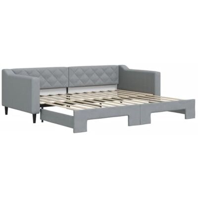 vidaXL Lit de Jour avec lit gigogne Gris Clair 90x200 cm Tissu, canapé-lit, canapé-lit Confortable, lit de Jour gigogne, lit d'appoint - Publicité vidaXL Lit de Jour avec lit gigogne Gris Clair 90x200 cm Tissu, canapé-lit, canapé-lit Confortable, lit de Jour gigogne, lit d'appoint - Publicité