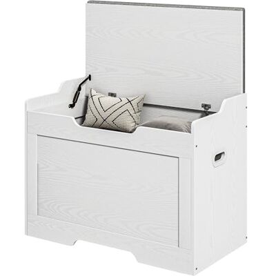 HOMCOM Banc de Rangement 103L avec Coussin en Tissu, Coffre Multifonctionnel avec charnière de sécurité pour Chambre et entrée, 75x40x56cm, Blanc - Publicité HOMCOM Banc de Rangement 103L avec Coussin en Tissu, Coffre Multifonctionnel avec charnière de sécurité pour Chambre et entrée, 75x40x56cm, Blanc - Publicité