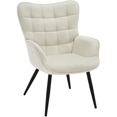 WOLTU Fauteuil relax moderne et confortable, chaise pour lecture et loisirs, 63 x 68 x 87 cm, blanc crème - Publicité WOLTU Fauteuil relax moderne et confortable, chaise pour lecture et loisirs, 63 x 68 x 87 cm, blanc crème - Publicité