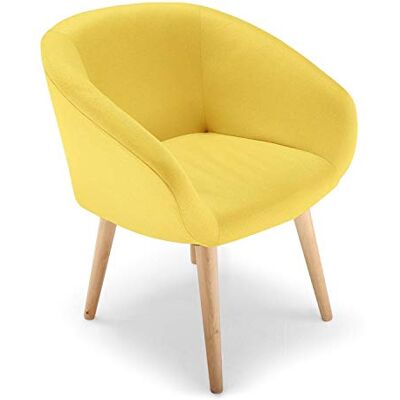 Menzzo Chaise/Fauteuil Style scandinave Frost Jaune - Publicité Menzzo Chaise/Fauteuil Style scandinave Frost Jaune - Publicité