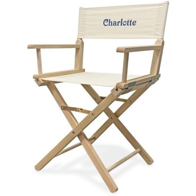 Amikado Fauteuil de Star personnalisé châssis Bois Naturel (Ecru) - Publicité Amikado Fauteuil de Star personnalisé châssis Bois Naturel (Ecru) - Publicité