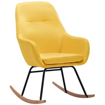 vidaXL Chaise à Bascule Siège à Bascule de Salle de Séjour Fauteuil à Bascule de Salon Meuble de Salle de Séjour Intérieur Maison Jaune Moutarde Tissu - Publicité vidaXL Chaise à Bascule Siège à Bascule de Salle de Séjour Fauteuil à Bascule de Salon Meuble de Salle de Séjour Intérieur Maison Jaune Moutarde Tissu - Publicité
