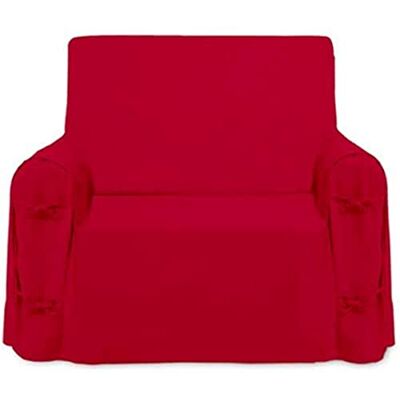 Housse de fauteuil en coton SH0P&CITY - Rouge - 90x90x60 cm - Publicité Housse de fauteuil en coton SH0P&CITY - Rouge - 90x90x60 cm - Publicité
