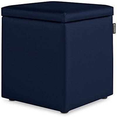 Happers Pouf Cube Rangement en Similicuir pour Salon ou Chambre Marine - Publicité Happers Pouf Cube Rangement en Similicuir pour Salon ou Chambre Marine - Publicité
