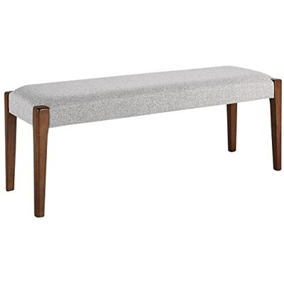 Beliani Banquette Rectangulaire de Couloir Rétro avec Assise Rembourrée Gris Clair Elyria - Publicité Beliani Banquette Rectangulaire de Couloir Rétro avec Assise Rembourrée Gris Clair Elyria - Publicité