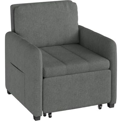 WOLTU Canapé Lit 3-en-1, Fauteuil Convertible avec Dossier Inclinable en 5 Positions, Canapé Pliable pour Les Petits Espaces, Tissu Éponge Respirant, Gris Foncé - Publicité WOLTU Canapé Lit 3-en-1, Fauteuil Convertible avec Dossier Inclinable en 5 Positions, Canapé Pliable pour Les Petits Espaces, Tissu Éponge Respirant, Gris Foncé - Publicité