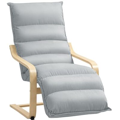 HOMCOM Fauteuil lounge avec repose-pieds réglable, aspect velours, pour salon, fauteuil de relaxation, fauteuil de lecture, gris clair - Publicité HOMCOM Fauteuil lounge avec repose-pieds réglable, aspect velours, pour salon, fauteuil de relaxation, fauteuil de lecture, gris clair - Publicité