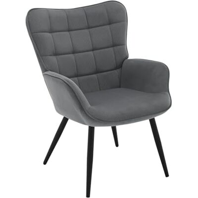 WOLTU Fauteuil à Oreilles, Relax Moderne, Salon Rembourré, Gris Foncé Lounge Vintage, Chaise Pieds Métalliques, Fauteuil Rembourré avec Revêtement en Velours Côtelé - Publicité WOLTU Fauteuil à Oreilles, Relax Moderne, Salon Rembourré, Gris Foncé Lounge Vintage, Chaise Pieds Métalliques, Fauteuil Rembourré avec Revêtement en Velours Côtelé - Publicité