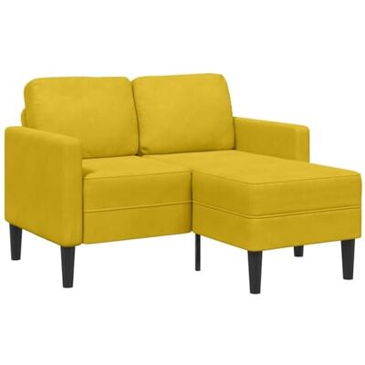 vidaXL Canapé 2 Places avec méridienne en L Jaune 125 cm Velours, canapé 2 Places de Chambre, Causeuse, canapé Deux Places - Publicité vidaXL Canapé 2 Places avec méridienne en L Jaune 125 cm Velours, canapé 2 Places de Chambre, Causeuse, canapé Deux Places - Publicité