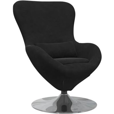 vidaXL Fauteuil œuf Noir Velours, Fauteuil Velours Moderne, Chaise Pivotante Chic, Confortable Siège d'Intérieur, Meuble Élégant - Publicité vidaXL Fauteuil œuf Noir Velours, Fauteuil Velours Moderne, Chaise Pivotante Chic, Confortable Siège d'Intérieur, Meuble Élégant - Publicité