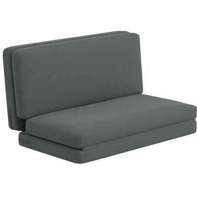 HOMCOM Canapé de Sol Pliable 3 en 1 Canapé-lit avec Aspect Velours, rembourré Canapé-lit pouvant Supporter jusqu'à 240 kg pour Chambre à Coucher, Salon, Gris foncé - Publicité HOMCOM Canapé de Sol Pliable 3 en 1 Canapé-lit avec Aspect Velours, rembourré Canapé-lit pouvant Supporter jusqu'à 240 kg pour Chambre à Coucher, Salon, Gris foncé - Publicité