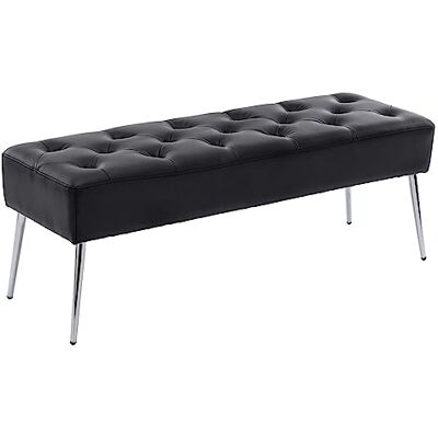 DUHOME Banc Bout de Lit avec Boutons Rembourré Banquette de Chaussures en PU pour Entrée Salon Couloir Chambre à Coucher, Noir - Publicité DUHOME Banc Bout de Lit avec Boutons Rembourré Banquette de Chaussures en PU pour Entrée Salon Couloir Chambre à Coucher, Noir - Publicité