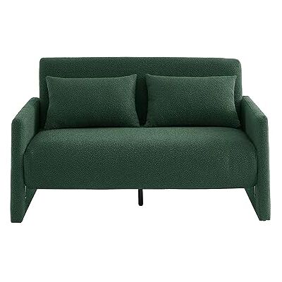 BAÏTA Canapé Droit Convertible Jade 2 Places en Tissu Bouclette Vert - Publicité BAÏTA Canapé Droit Convertible Jade 2 Places en Tissu Bouclette Vert - Publicité