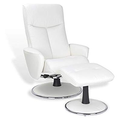MND MY NEW DESIGN NEPHOS : Fauteuil de Relaxation et Son Repose Pieds, Design et Confortable, très Tendance Cuir Blanc - Publicité MND MY NEW DESIGN NEPHOS : Fauteuil de Relaxation et Son Repose Pieds, Design et Confortable, très Tendance Cuir Blanc - Publicité