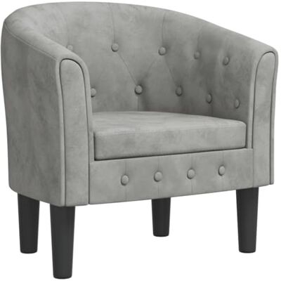 vidaXL Fauteuil Cabriolet, Chaise avec Accoudoirs, Canapé avec Dossier, Siège Rembourré, Meuble de Salon Chambre Bureau, Gris Clair Velours - Publicité vidaXL Fauteuil Cabriolet, Chaise avec Accoudoirs, Canapé avec Dossier, Siège Rembourré, Meuble de Salon Chambre Bureau, Gris Clair Velours - Publicité