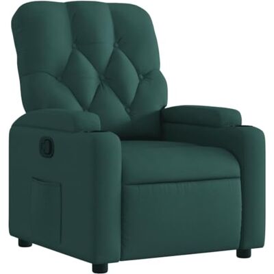 vidaXL Fauteuil Inclinable, Chaise de Relaxation avec Porte-gobelets, Siège avec Dossier et Accoudoirs Salle de Séjour, Moderne, Vert Foncé Tissu - Publicité vidaXL Fauteuil Inclinable, Chaise de Relaxation avec Porte-gobelets, Siège avec Dossier et Accoudoirs Salle de Séjour, Moderne, Vert Foncé Tissu - Publicité