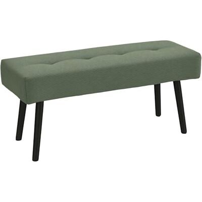 HOMCOM Banc Banquette Moderne Bout de lit rembourré en Velours côtelé et Pieds en Acier Noir, idéal pour entrée, Salon, Chambre, Charge 220 Kg, 100 x 36 x 45 cm, Vert - Publicité HOMCOM Banc Banquette Moderne Bout de lit rembourré en Velours côtelé et Pieds en Acier Noir, idéal pour entrée, Salon, Chambre, Charge 220 Kg, 100 x 36 x 45 cm, Vert - Publicité