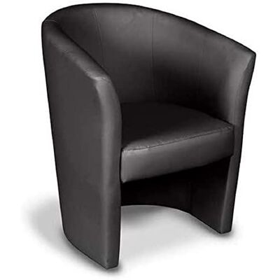 Dmora Fauteuil Abrera, Fauteuil de salon, Siège rembourré, Chaise avec accoudoirs en simili cuir, 64x63h76 cm, Noir - Publicité Dmora Fauteuil Abrera, Fauteuil de salon, Siège rembourré, Chaise avec accoudoirs en simili cuir, 64x63h76 cm, Noir - Publicité