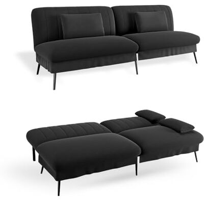 COMHOMA Canapé Convertible 3 Places Canapé-lit Pliable avec Fonction Couchage Canapé 2 en 1, Dossier réglable 5 Niveaux, Chambre d'amis et Home cinéma, Noir - Publicité COMHOMA Canapé Convertible 3 Places Canapé-lit Pliable avec Fonction Couchage Canapé 2 en 1, Dossier réglable 5 Niveaux, Chambre d'amis et Home cinéma, Noir - Publicité
