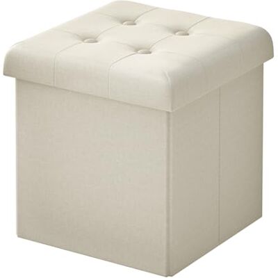 WOLTU Tabouret de Rangement Pliant, Tabouret Cubique, Pouf Coffre de Rangement avec Couvercle Rembourré, pour Salon, Entrée, Chambre, 30x30x30 cm, Crème - Publicité WOLTU Tabouret de Rangement Pliant, Tabouret Cubique, Pouf Coffre de Rangement avec Couvercle Rembourré, pour Salon, Entrée, Chambre, 30x30x30 cm, Crème - Publicité